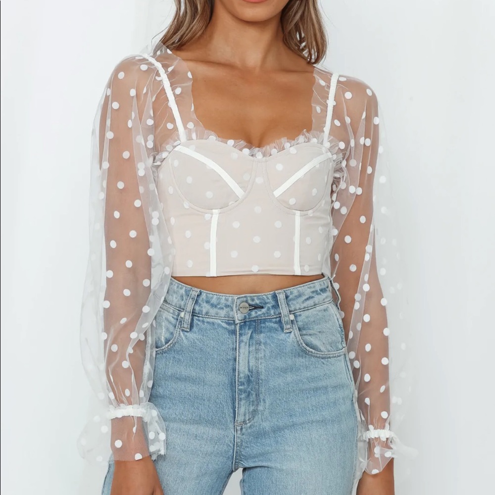 Hello Molly - Malibu Sunset Top in White, Size L, Never Worn!